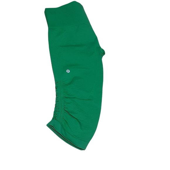 Lululemon Women’s In The Flow Crop Ribbed Ruched Leggings Green Size 10 Size:	10 - Picture 3 of 6